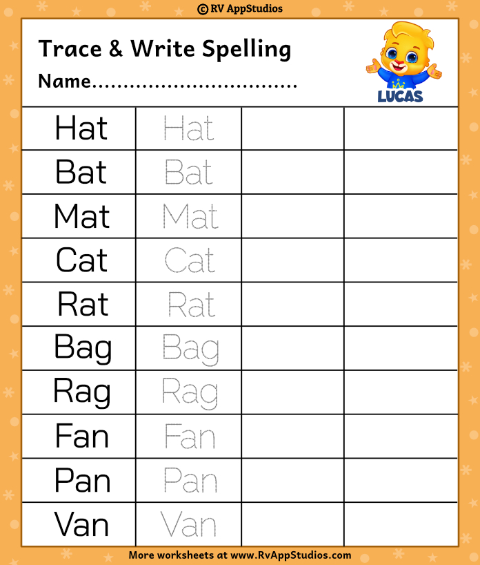 spelling for kids worksheet