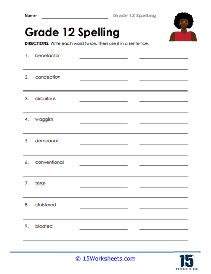 Grade 12 Spelling Worksheets - 15 Worksheets Library