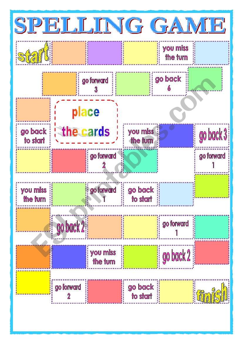 Spelling game - ESL worksheet by Keyeyti