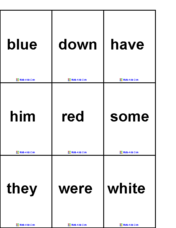 Word Games Worksheets | High Frequency Word Games Worksheets