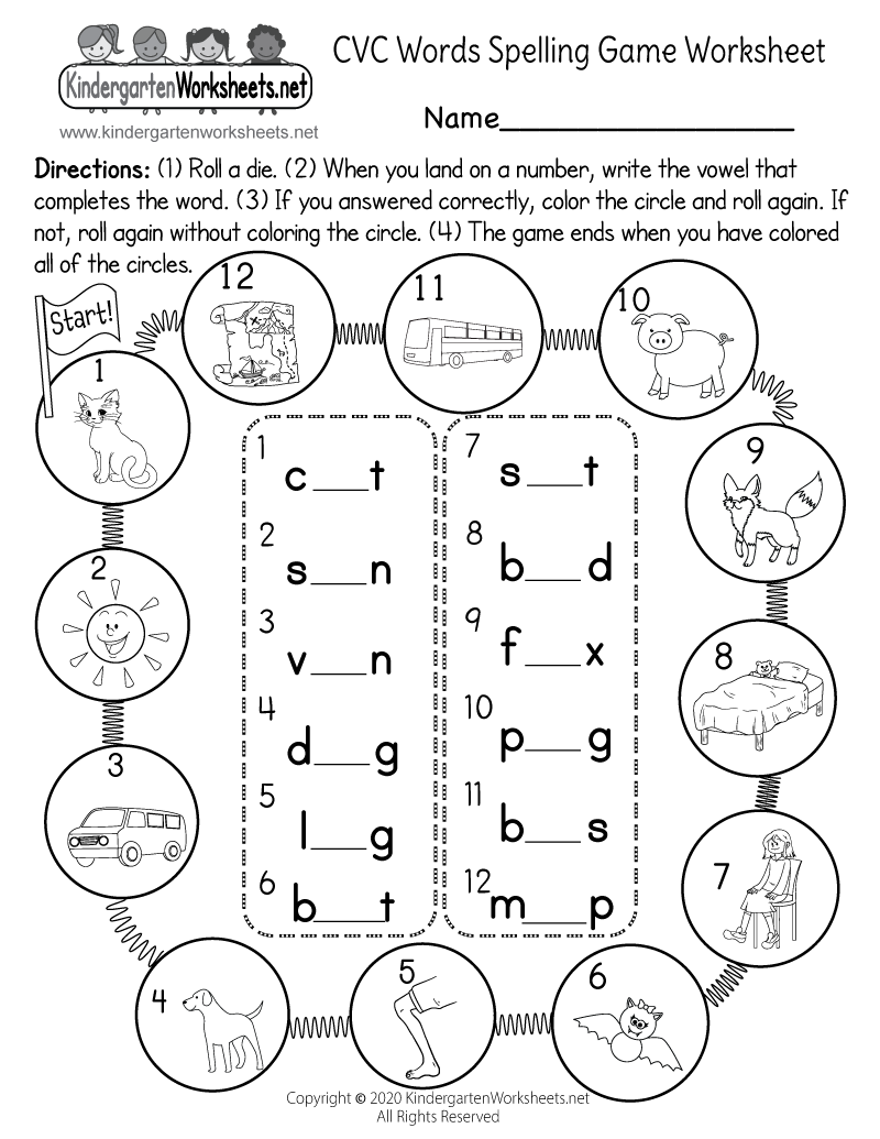 CVC Words Spelling Game Worksheet - Free Printable, Digital, &  PDF
