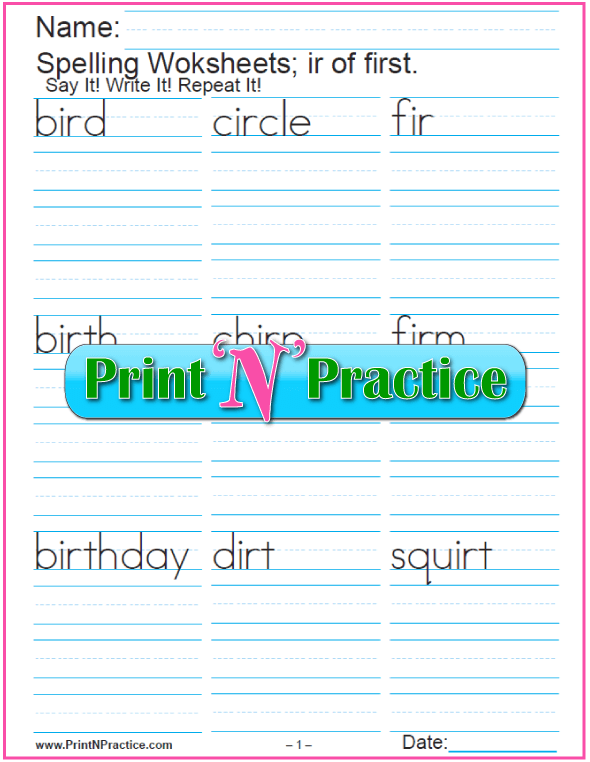 2+ IR Words Phonics Worksheets ⭐ Phonics Lessons For IR