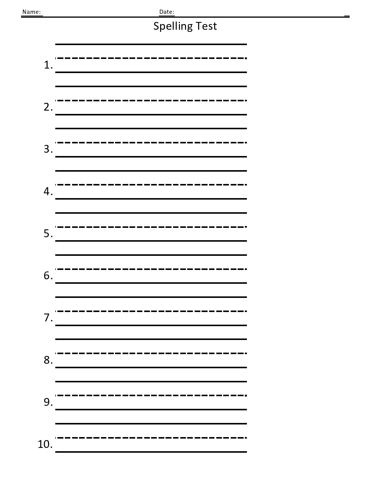 38 Printable Spelling Test Templates [Word &  PDF] ᐅ TemplateLab