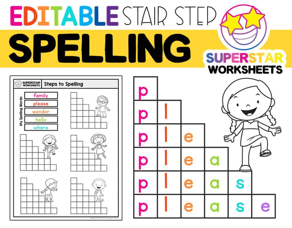 Stair Step Spelling Worksheets -Worksheets Library