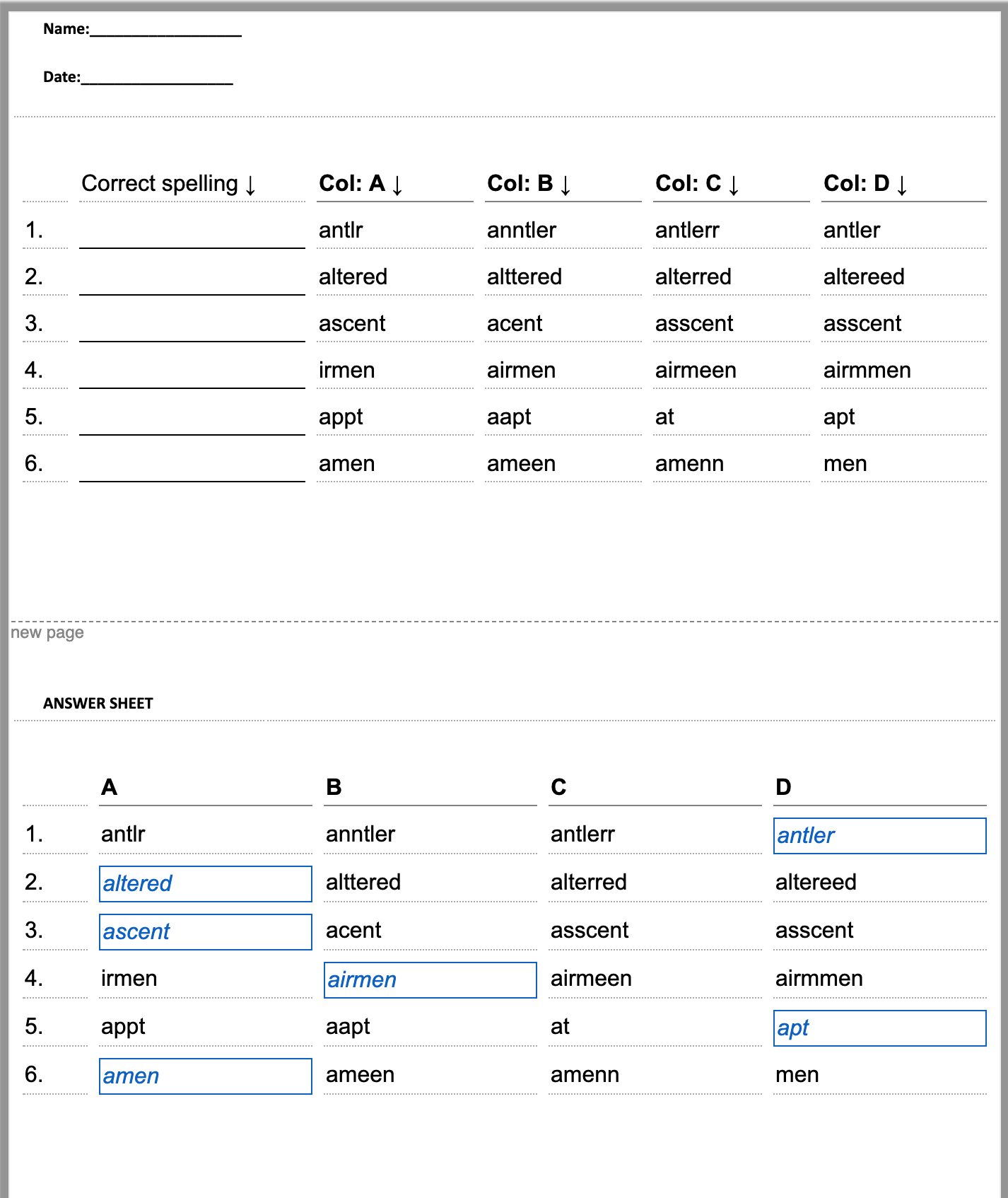 Free English Worksheet Generators for Teachers and Parents