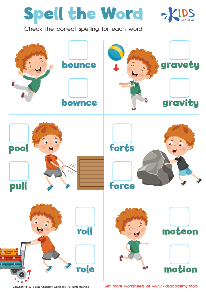 Spell the Word Worksheet for kids