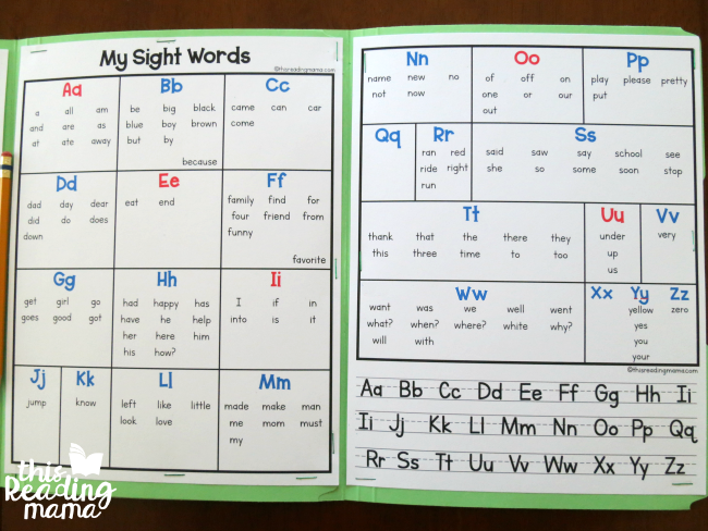 Kindergarten Spelling Folder - This Reading Mama