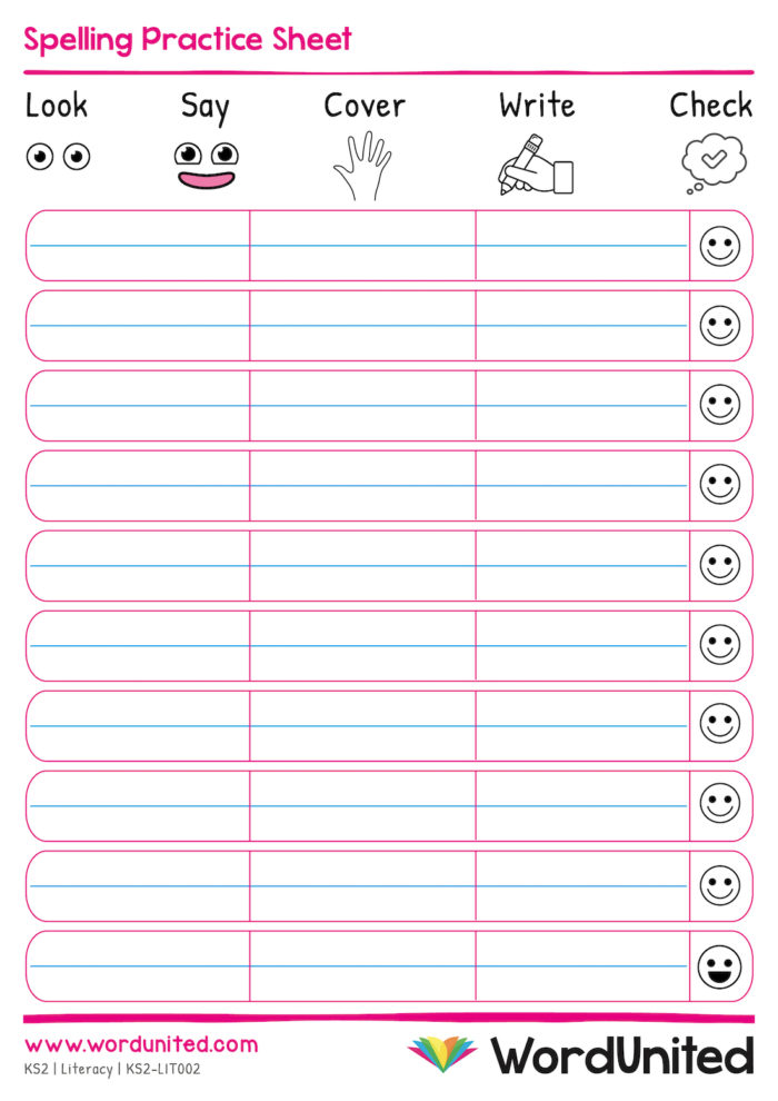 Lets Practice Spelling! Spelling Words Practice Template - WordUnited