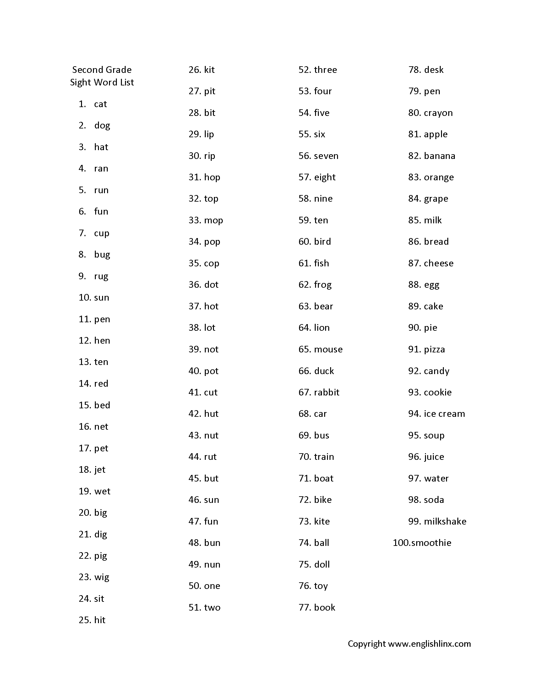 Spelling Worksheets | Second Grade Spelling Worksheets