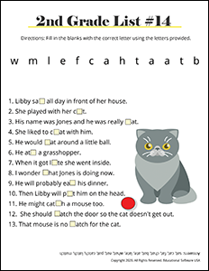 spelling worksheet 2nd graders