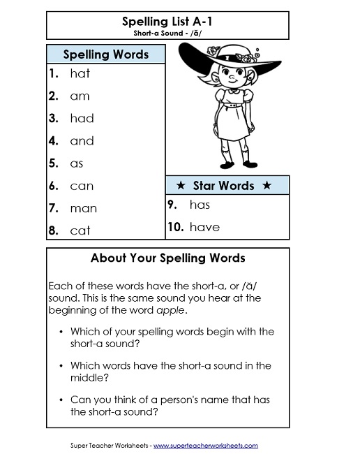 spelling worksheet for 1st grade