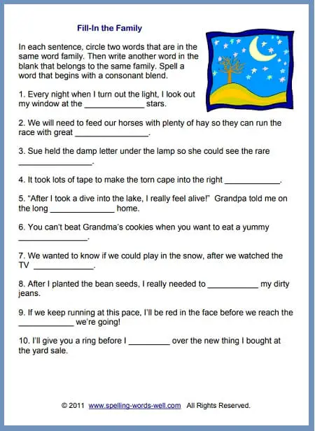 spelling worksheet for 2nd grade