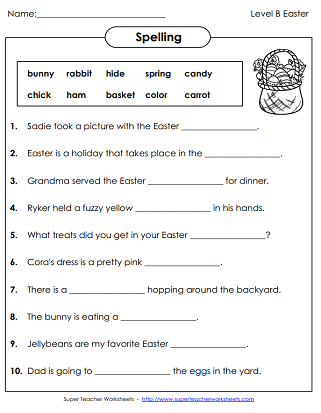 spelling worksheet for 2nd graders