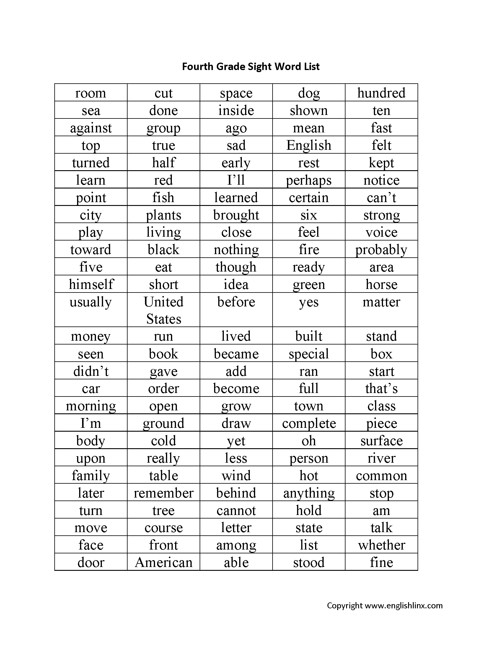 spelling worksheet for 4th grade
