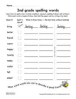 4th Grade List 27 Spelling Test - Spelling Test - Quickworksheets