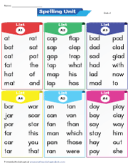First Grade Spelling Worksheets