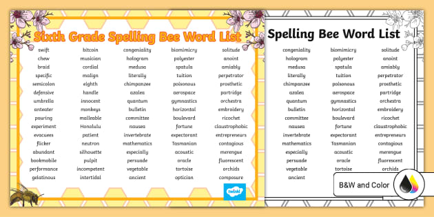 spelling worksheet for grade 6