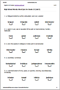 High School Vocabulary | K12 English Language Arts
