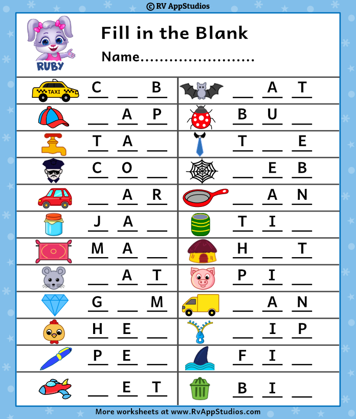 Fill in the Blank Worksheets