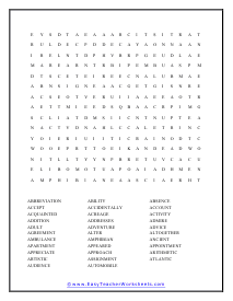 spelling worksheet for middle school