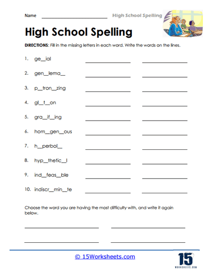 High School Spelling Worksheets - 15 Worksheets Library