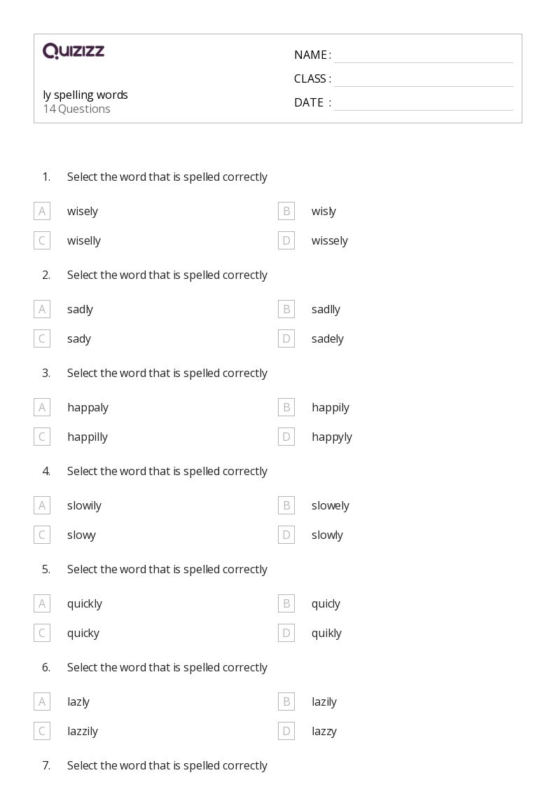 50+ Spelling worksheets for 2nd Grade on Quizizz | Free &  Printable