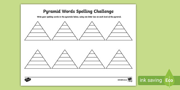 Pyramid Spelling Worksheet | Primary English Resources