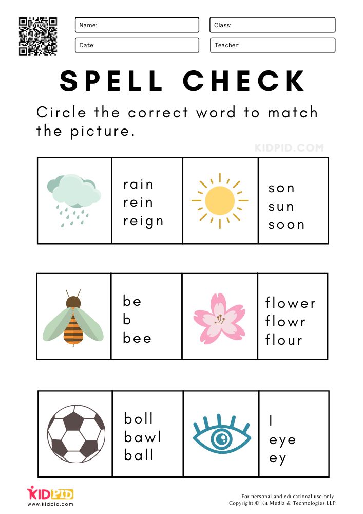 Spell Check Worksheets for Grade 1 Spelling Worksheet 2 | Spelling ...