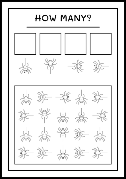 Premium Vector | How many Spider, game for children. Vector ...