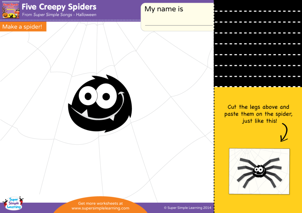 spider worksheet