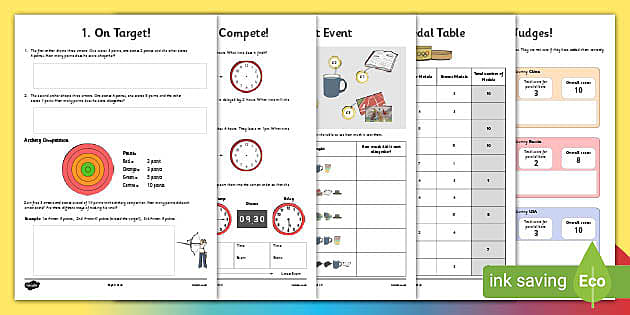 sports addition worksheet