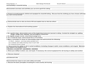 Snow Sports: merit badge Worksheet for 5th - 12th Grade | Lesson ...