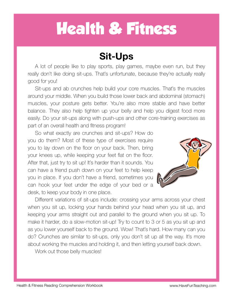 sports reading comprehension worksheet