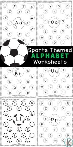 ⚽ FREE Printable Sports Themed Find the Letter Worksheets for Kids