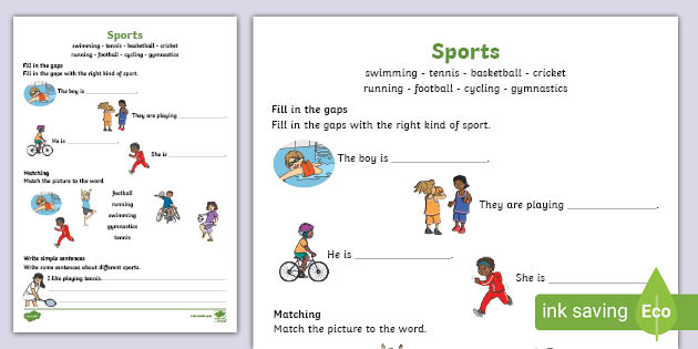 sports worksheet free