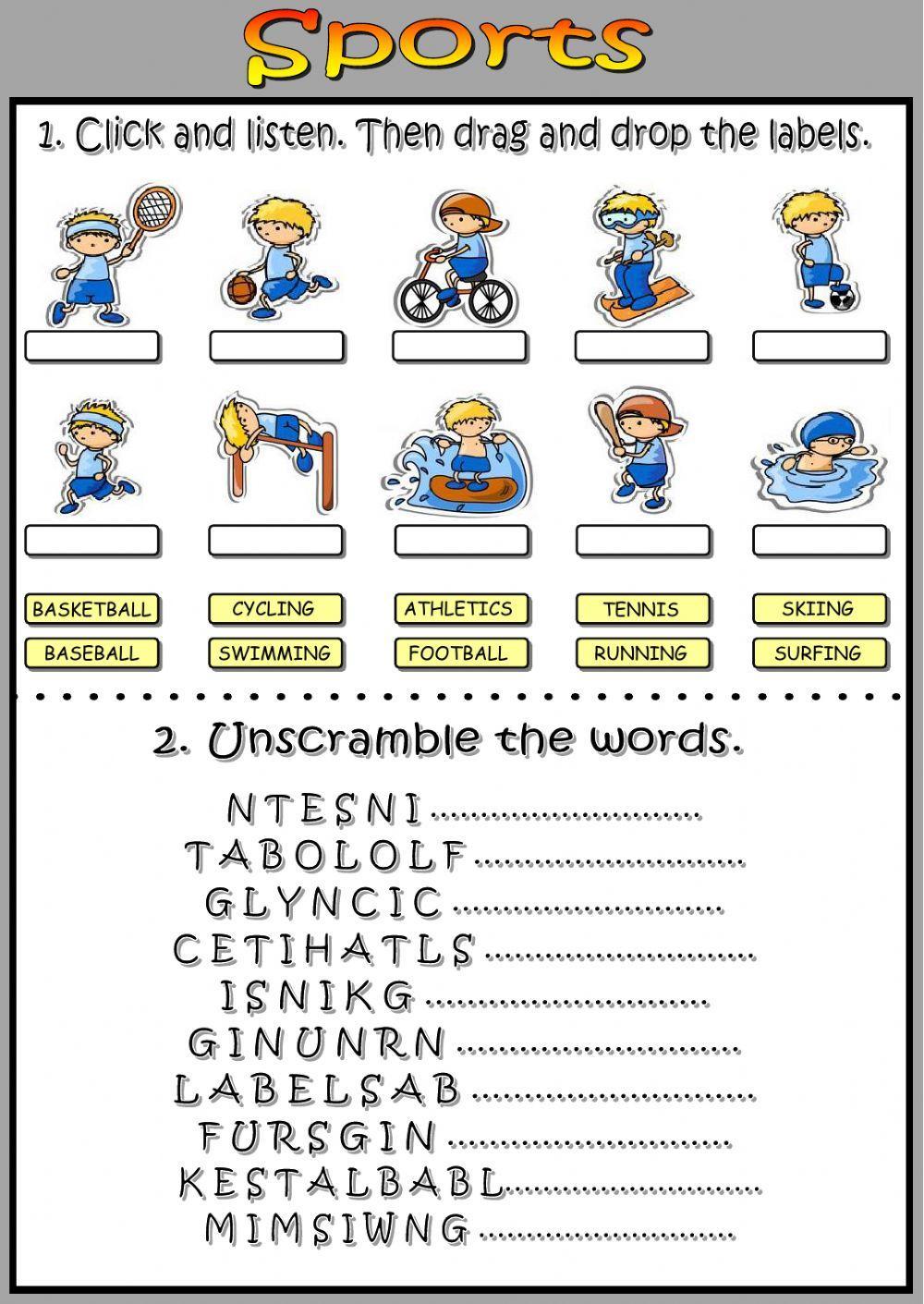 Sports interactive worksheet  