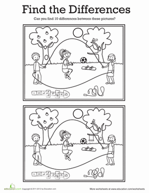 Find the Differences: At the Park | Worksheet 
