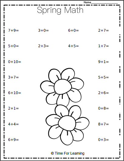 Spring Math Addition Worksheet | Made By Teachers