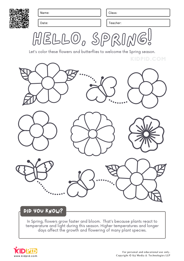 spring kindergarten worksheet