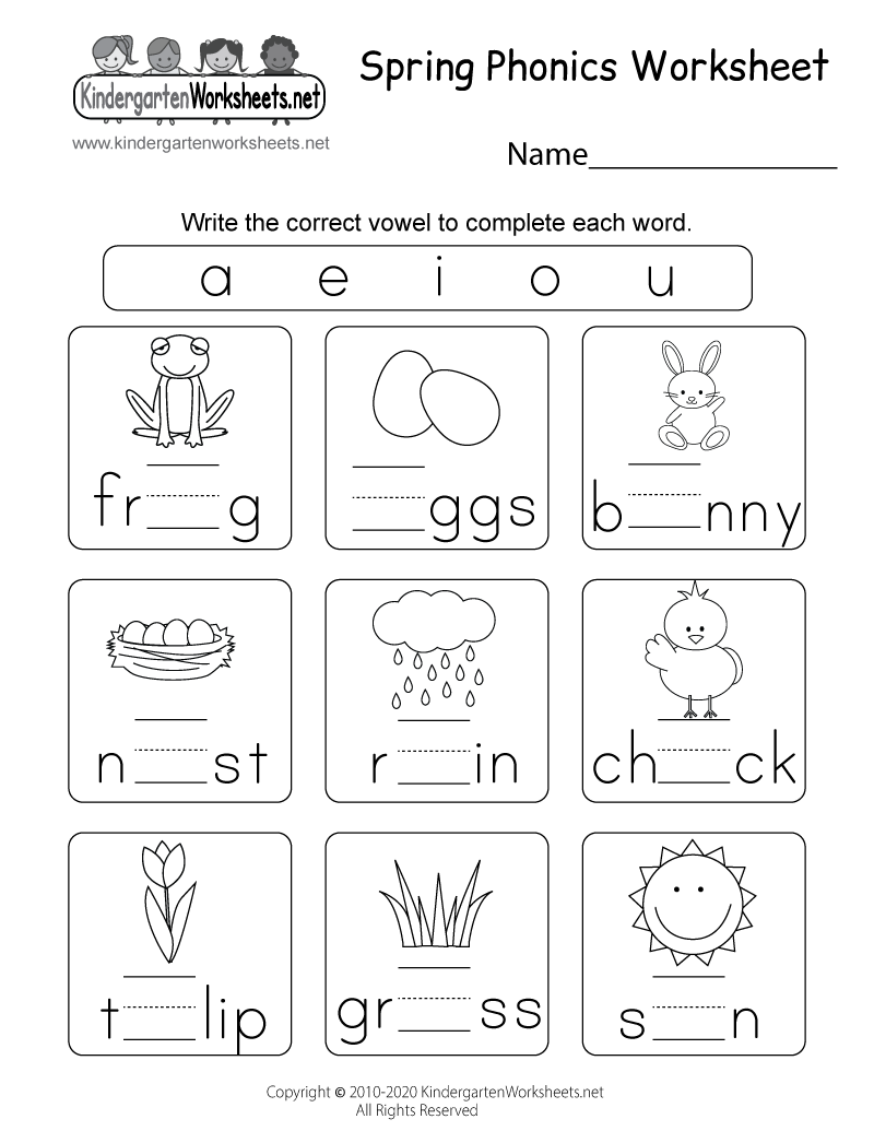 spring kindergarten worksheet