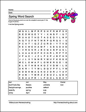 Free Printable Spring-Related Activity Worksheets