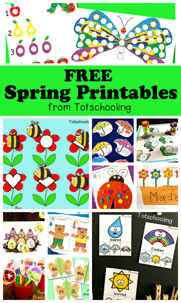 Free Spring Printables for Kids | Totschooling - Toddler ...