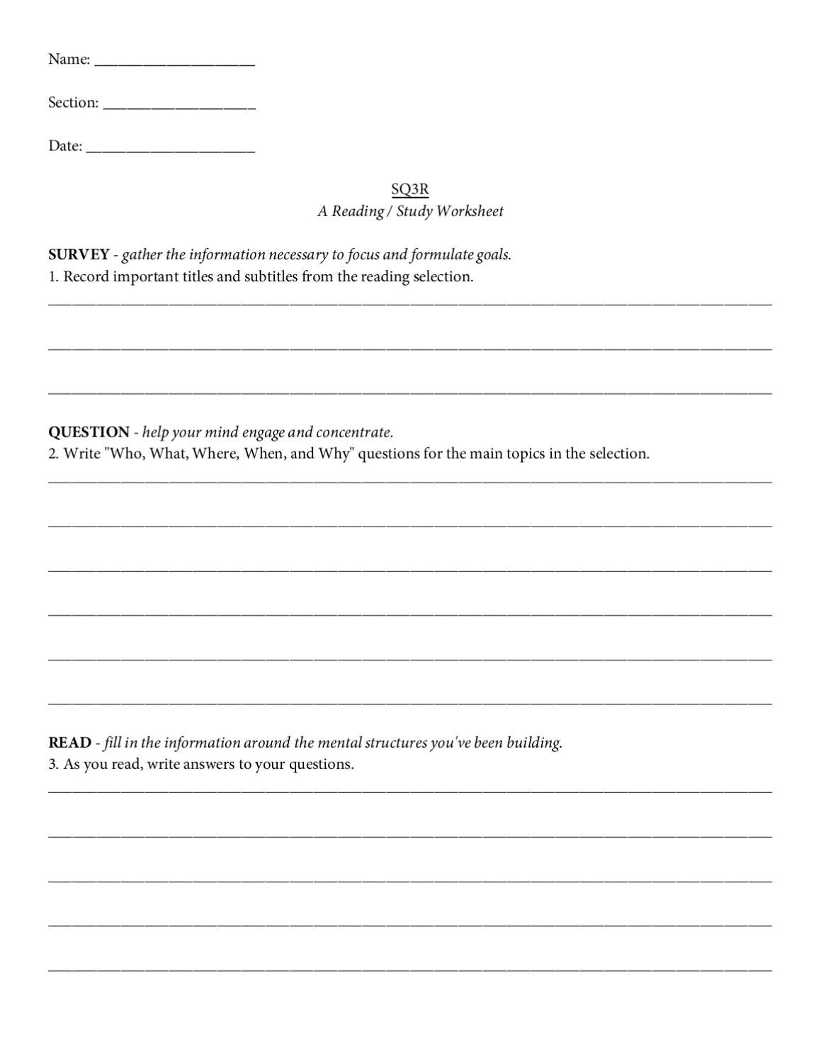 SQ3R worksheet by Christian Berry - Issuu