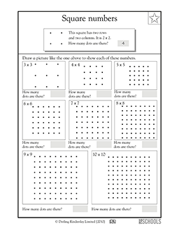square number worksheet