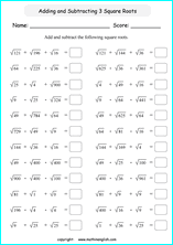 Square Roots math worksheets for math instruction, math ...