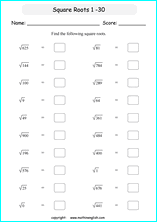 Square Roots math worksheets for math instruction, math ...