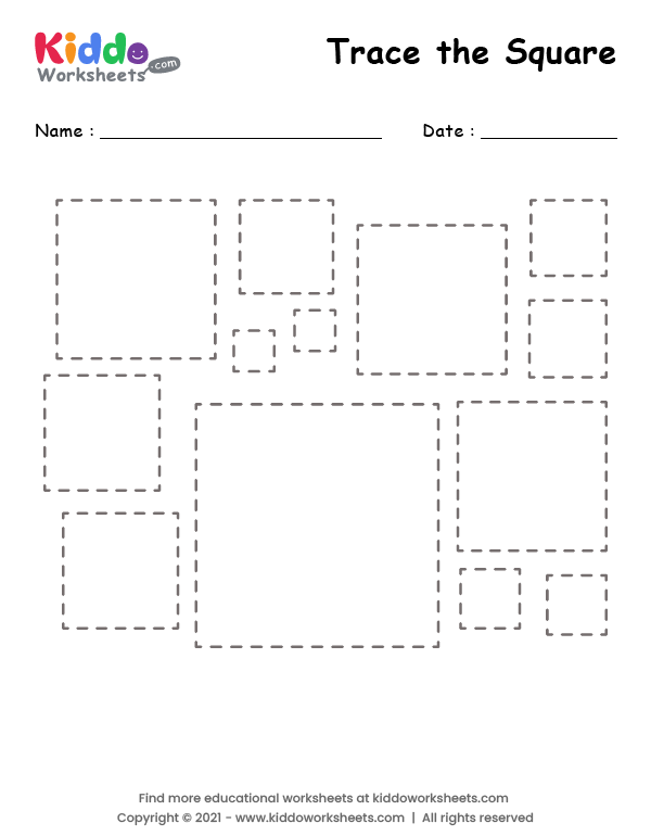 Free Printable Tracing Shape Square Worksheet - kiddoworksheets