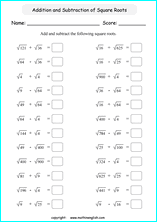 Square Roots math worksheets for math instruction, math ...