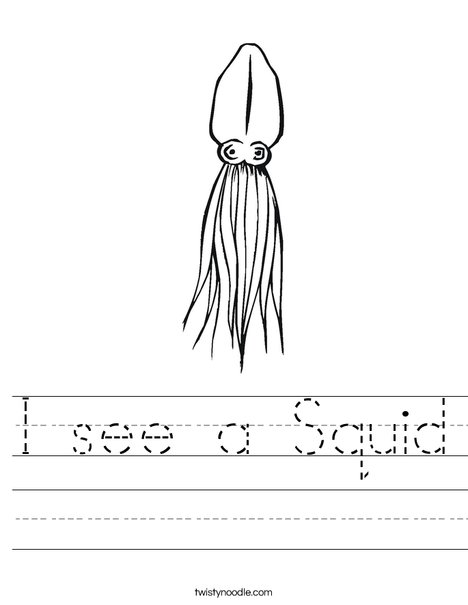 I see a Squid Worksheet - Twisty Noodle