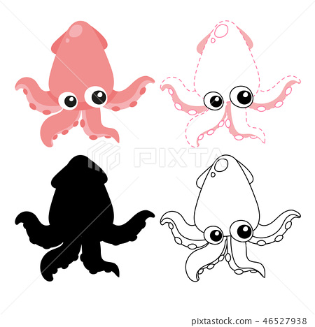 squid worksheet vector design - Stock Illustration [46527938] - PIXTA